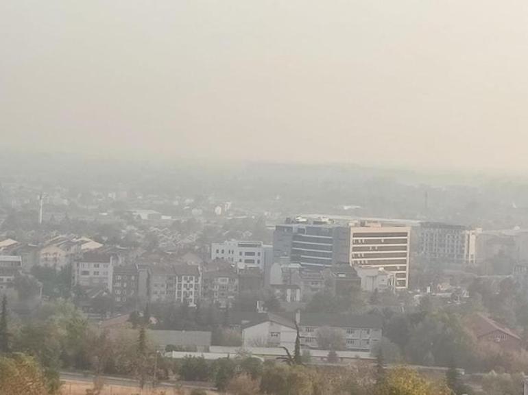 Hava kirliliğini artıran yangın! Şehir merkezinde tabaka oluştu