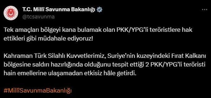 Saldırı hazırlığındaki 2 PKK'lı etkisiz hale getirildi