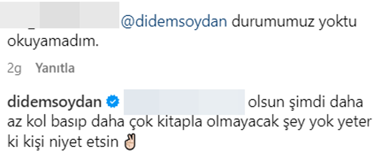 Didem Soydan'dan 'yaşlandın' diyen takipçisine cevap!